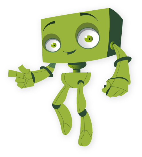 Buddy the green robot